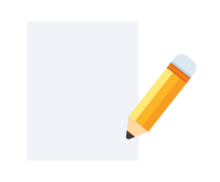 gemakkelijk document icoon. papier vel en potlood png