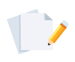 simple document icon. paper sheet and pencil png