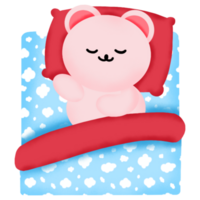 fofa Rosa Urso dormindo às noite png