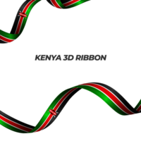 Ribbon with kenya flag color 3d png