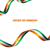 Ribbon with niger flag color 3d png