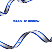 Ribbon with israel flag color 3d png