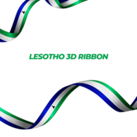 Band mit Lesotho Flagge Farbe 3d png