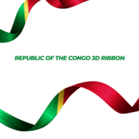 Ribbon with republic of the congo flag color 3d png