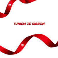 Ribbon with tunisia flag color 3d png