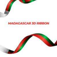 Ribbon with madagascar flag color 3d png
