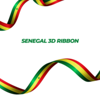 Ribbon with senegal flag color 3d png