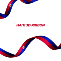 Ribbon with haiti flag color 3d png