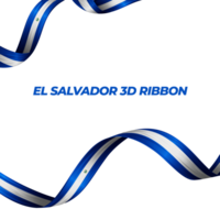 Ribbon with el salvador flag color 3d png