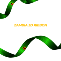 Ribbon with zambia flag color 3d png