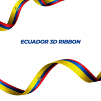 Ribbon with ecuador flag color 3d png