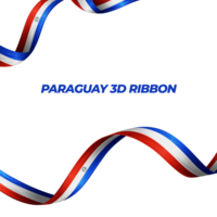 Ribbon with paraguay flag color 3d png