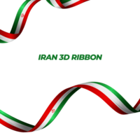 Ribbon with iran flag color 3d png