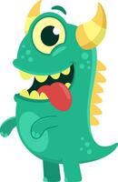 Crazy Monster Cartoon Character. Vector Illustration Flat Design