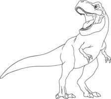 Outlined T-Rex Dinosaur Graphic Design. Vector Hand Drawn Illustration