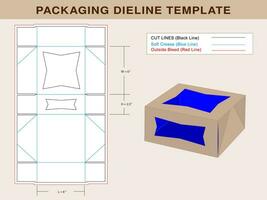 Pie Box, Dieline Template, Vector File and 3d box,