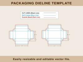 Packaging Box, Rectangle Box, Shoe Box, Dieline Template vector