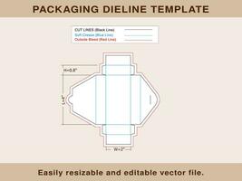 Rectangle Box, Storage Box, Packaging Box, Dieline Template vector