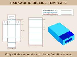 Shoe Lock Box, Dieline Template and 3d box vector