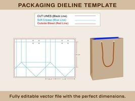 totalizador regalo caja con manejas, dieline modelo ans 3d caja vector