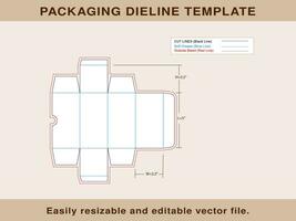 Rectangular Box, Box Dieline Template vector