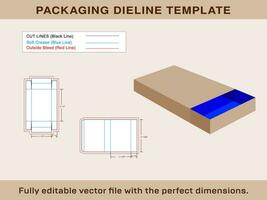 partido caja, cajón caja, corredizo caja, dieline modelo y 3d caja vector