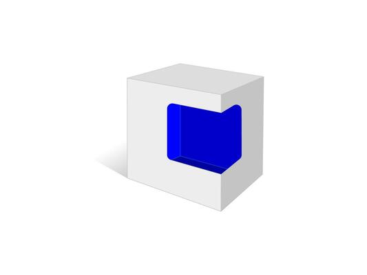 Large Gift Box With Window, 3d box
