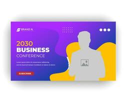 Business video thumbnail and creative web banner design template vector