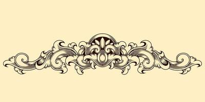 Classic style frame design with exquisite engraving and luxury vector