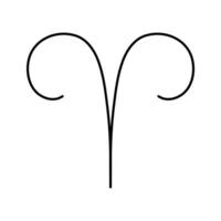 The zodiac sign is Aries. Editable vector icon in a minimalistic style.