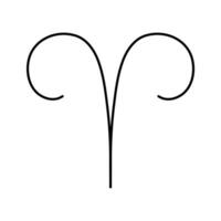 The zodiac sign is Aries. Editable vector icon in a minimalistic style.