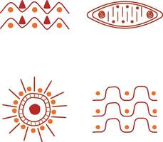 Hand Drawn Abstract African Shapes. With Different Pattern. Vector Illustration