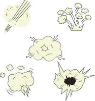 Collection of Comics Explosion Clouds. Speech Bubble Elements vector