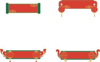 Set of Chinese Title Frame. Oriental Design Style vector