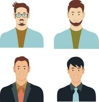 Collection of Business Man Avatar Character. User Profile. Isolated Vector