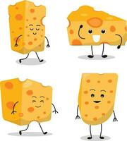 Cheese Lovers Day Character Elements Set. Isolated On White Background vector