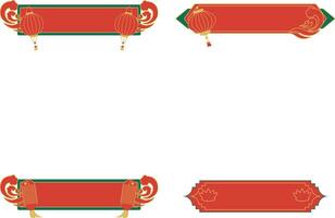 Set of Chinese Title Frame. Oriental Design Style vector