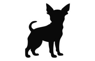 un chihuahua perro negro silueta vector gratis