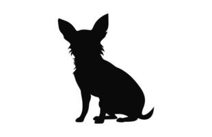 un chihuahua perro negro silueta vector gratis