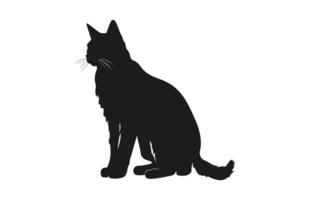 Lynx Cat Silhouette black Vector isolated on a white background