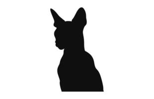 Peterbald Cat Silhouette black vector isolated on a white background