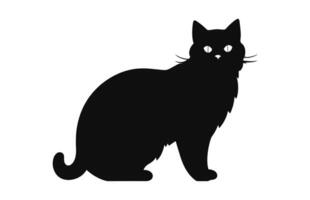 An Exotic Shorthair Cat black Silhouette Vector free