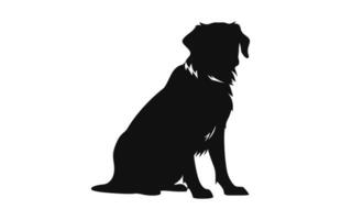 Alabai Dog Vector black Silhouette isolated on a white background