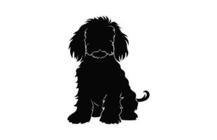 Cockapoo Dog vector black Silhouette isolated on a white background
