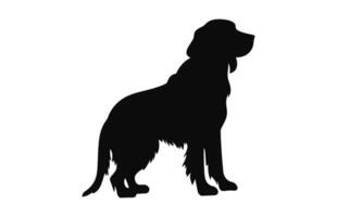 Saint Bernard Dog vector black Silhouette isolated on a white background