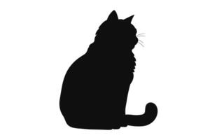 A Silhouette of Exotic Shorthair Cat black Vector free