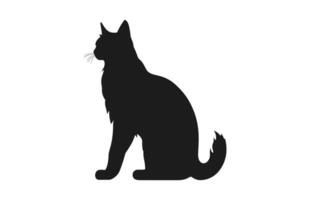 Lynx Cat Silhouette black Vector isolated on a white background