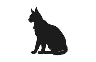 lince gato negro silueta vector gratis