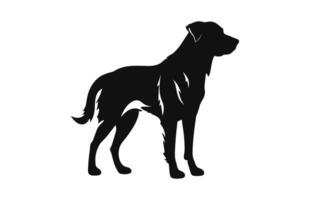 Alabai Dog Vector black Silhouette isolated on a white background