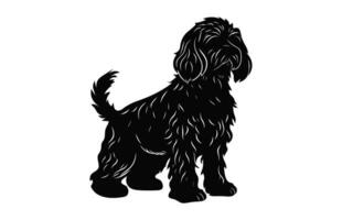 Cockapoo Dog vector black Silhouette isolated on a white background